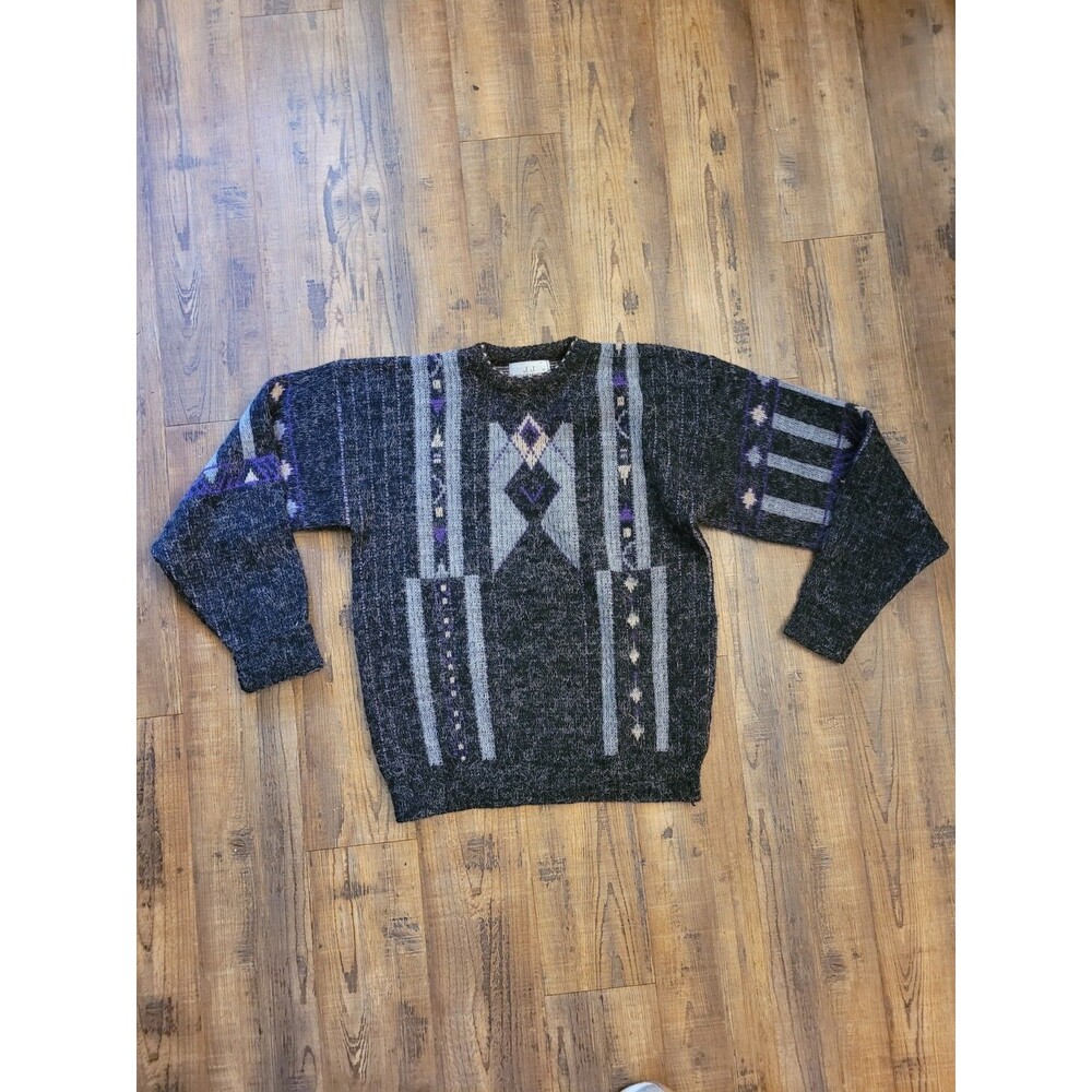 Vintage JJ Cochran Sweater Men M USA Made Crew Neck Cosby Pull Over Cotton